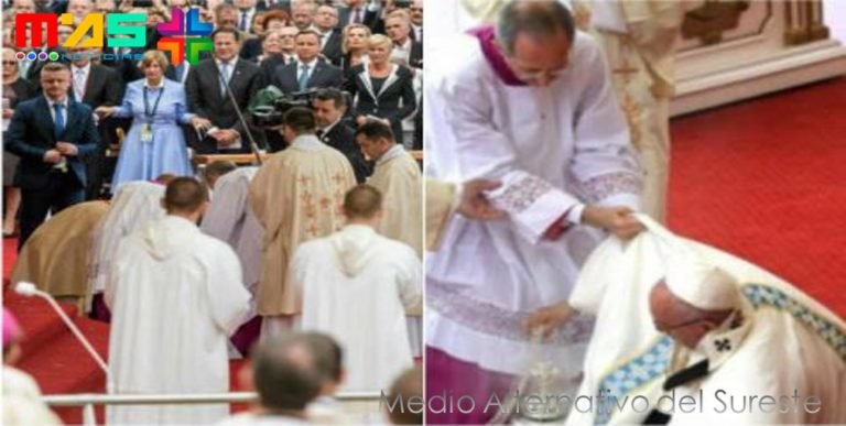 VIDEO: Papa Francisco Sufre Aparatosa Caída Durante Misa en Polonia