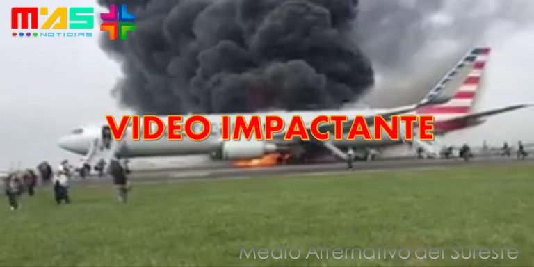 VIDEO. Un avión American Airlines se incendia en el aeropuerto de Chicago