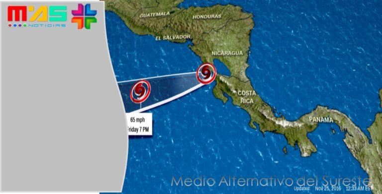 Otto pasa por Nicaragua y Costa Rica
