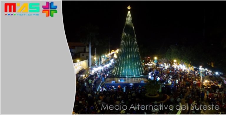 Mauricio Vila, encabeza encendido del árbol de navidad del Remate de Paseo de Montejo