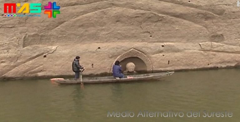 Un Buda de 600 años de antigüedad emerge del agua en China