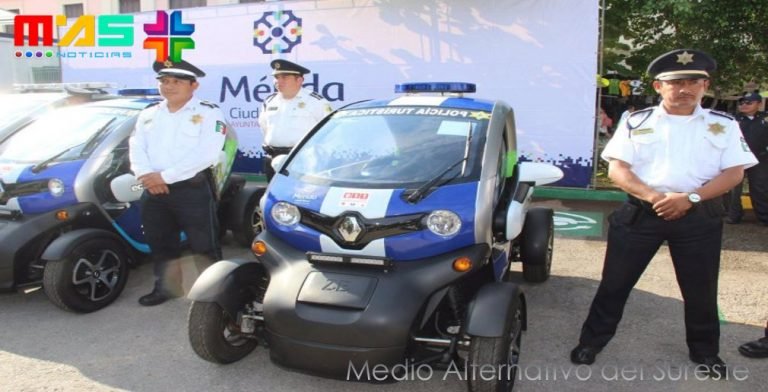 Policías municipales de Mérida estrenan patrullas eléctricas @MauVila