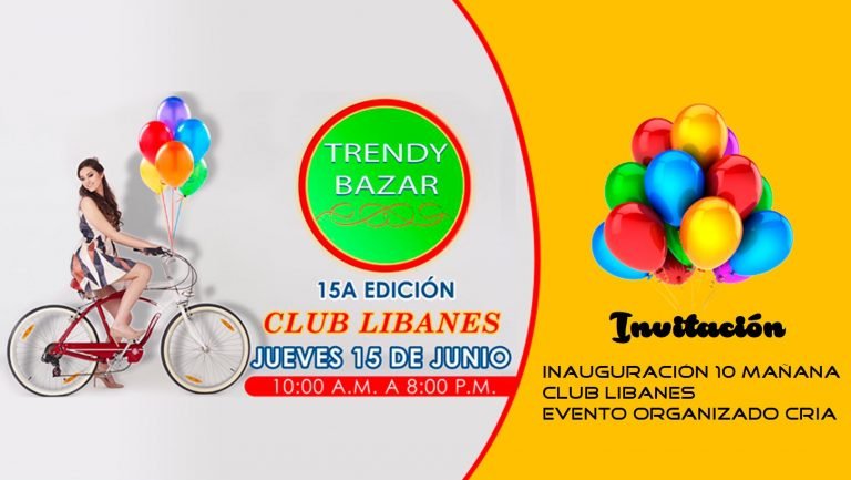 Invitación al Trendy Bazar a beneficio de CRIA, jueves 15 junio de 2017