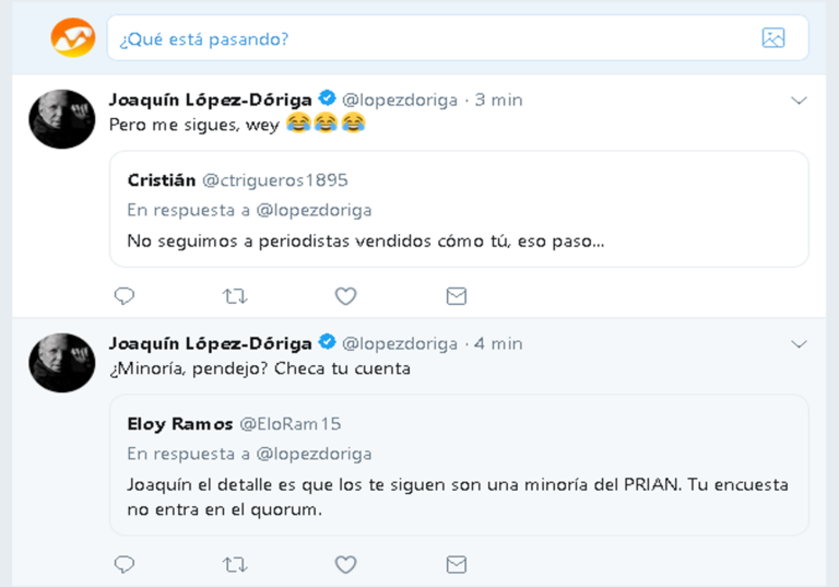Hackean cuenta de Twitter del periodista López Dóriga @Lopezdoriga