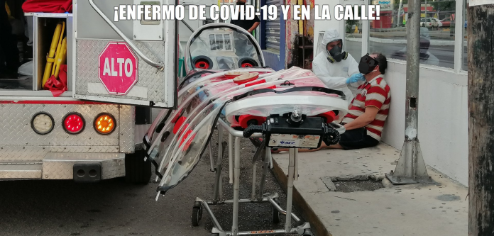 enfermo de covid19 en la calle