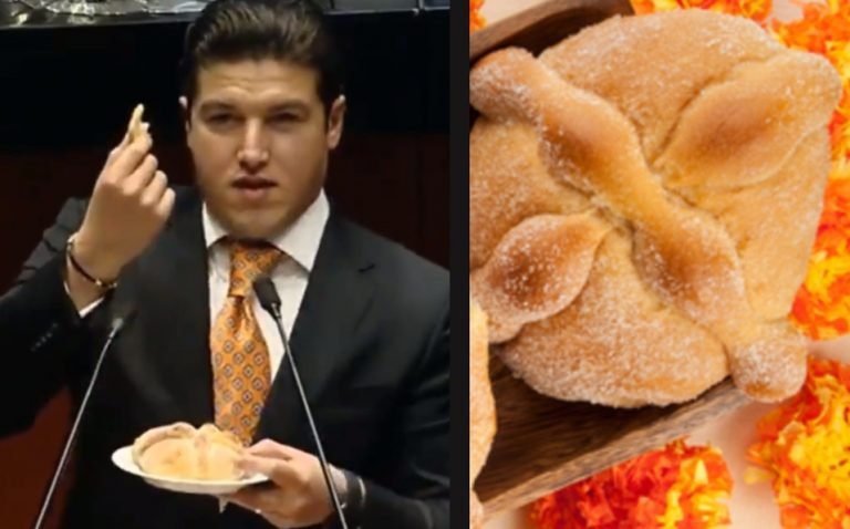 Trueque o trato: Samuel García causa revuelo por explicar qué es el convenio fiscal con un pan de muerto