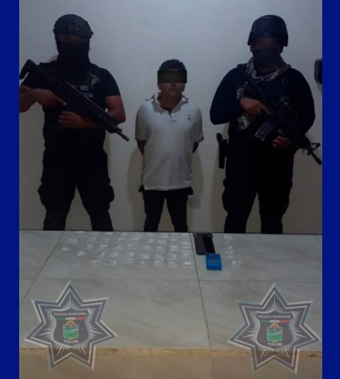 Aseguran a un hombre con narcóticos en Tulum