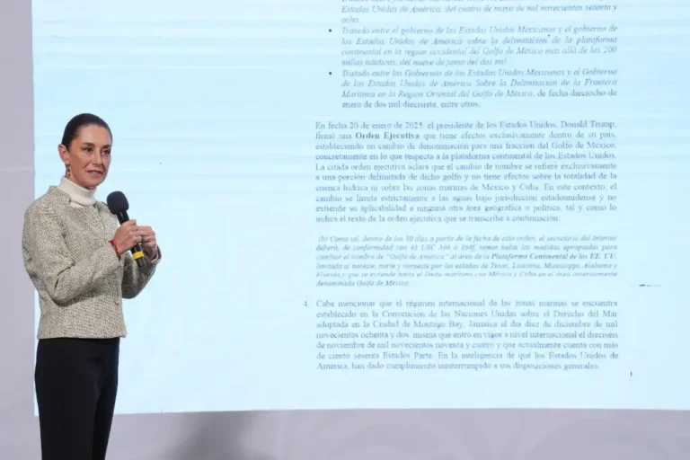 Sheinbaum Defiende el Golfo de México Ante Google y Trump: «El Nombre Es Reconocido Internacionalmente Desde el Siglo XVII»