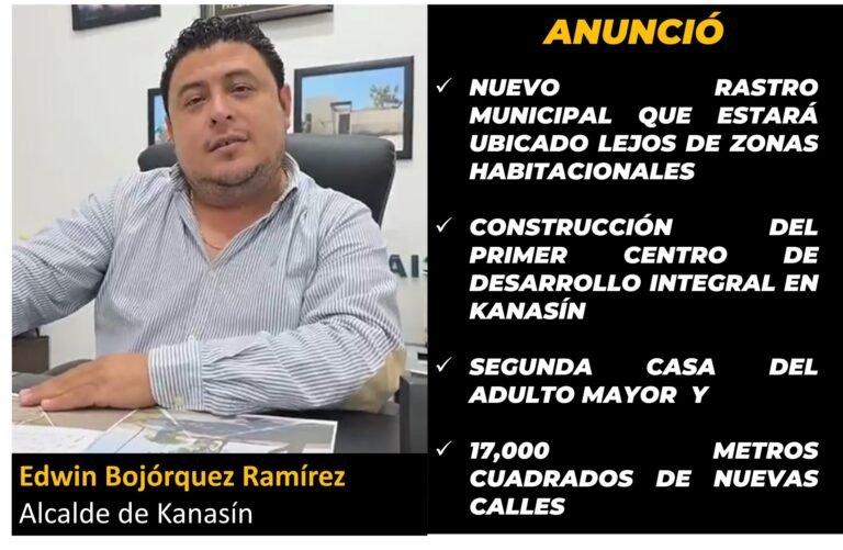 Kanasín avanza: Edwin Bojórquez anuncia nuevo Centro de Desarrollo Integral y moderno rastro municipal