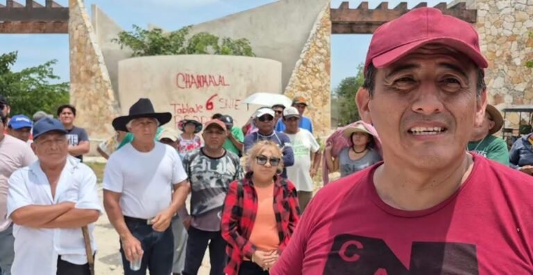 Habitantes de Hunucmá retoman predio Chanhalal tras resolución judicial y montan campamento permanente